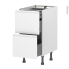 #Meuble de cuisine Casserolier <br />IPOMA Blanc mat, 2 tiroirs 1 tiroir à l'anglaise, L40 x H70 x P58 cm 