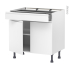#Meuble de cuisine - Bas - IPOMA Blanc mat - 2 portes 1 tiroir - L80 x H70 x P58 cm