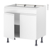 #Meuble de cuisine - Bas - Faux tiroir haut - IPOMA Blanc mat - 2 portes - L80 x H70 x P58 cm