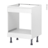 #Meuble de cuisine - Bas MO encastrable niche 45 - Faux tiroir haut - IPOMA Blanc mat - L60 x H70 x P58 cm