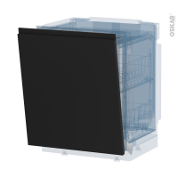 Porte lave vaisselle - Full intégrable N°21 - IPOMA Noir mat - L60 x H70 cm