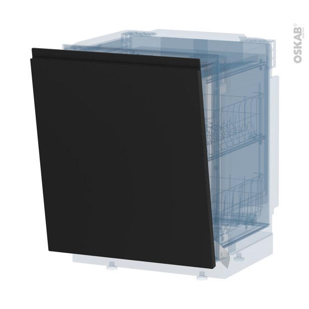 Porte lave vaisselle Full intégrable N°21 <br />IPOMA Noir mat, L60 x H70 cm 