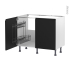 #Meuble de cuisine Sous évier <br />IPOMA Noir mat, 2 portes lessiviel, L100 x H70 x P58 cm 