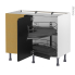 #Meuble de cuisine Angle bas <br />IPOMA Noir mat, Demi lune coulissant, Tirant gauche 1 porte L50 cm mobile, L100 x H70 x P58 cm 