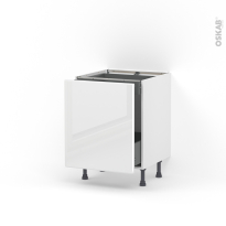 Meuble de cuisine - Bas coulissant - IRIS Blanc - 1 porte 1 tiroir à l'anglaise - L60 x H70 x P58 cm
