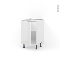 Meuble de cuisine - Sous évier - IRIS Blanc - 1 porte - L50 x H70 x P58 cm