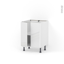 Meuble de cuisine - Bas - IRIS Blanc - 2 portes - L60 x H70 x P58 cm