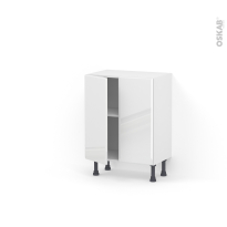 Meuble de cuisine - Bas - IRIS Blanc - 2 portes - L60 x H70 x P37 cm