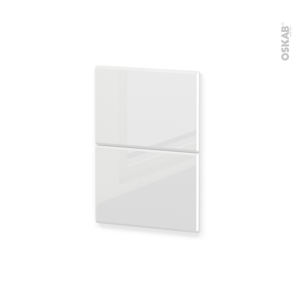 Façades de cuisine - 2 tiroirs N°52 - IRIS Blanc - L40 x H70 cm