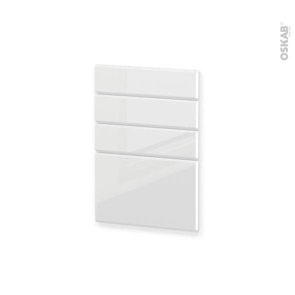Façades de cuisine - 4 tiroirs N°55 - IRIS Blanc - L50 x H70 cm