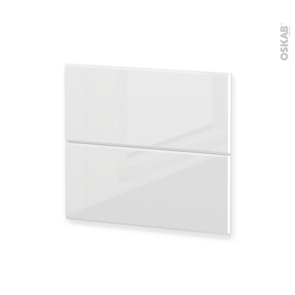 Façades de cuisine - 2 tiroirs N°60 - IRIS Blanc - L80 x H70 cm