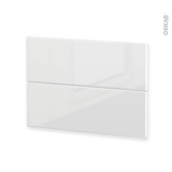 Façades de cuisine - 2 tiroirs N°61 - IRIS Blanc - L100 x H70 cm