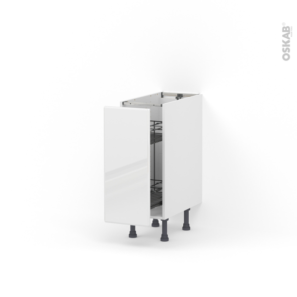 Meuble de cuisine - Range épice epoxy - IRIS Blanc - 1 porte - L30 x H70 x P58 cm