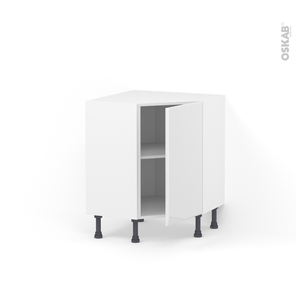 Meuble de cuisine - Angle bas - IRIS Blanc - 1 porte N°19 L40 cm - L65 x H70 x P37cm