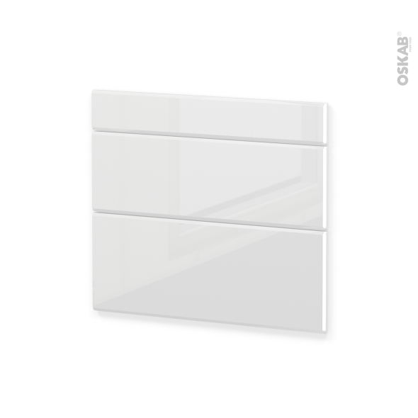 Façades de cuisine - 3 tiroirs N°74 - IRIS Blanc - L80 x H70 cm