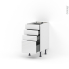 #Meuble de cuisine - Casserolier - IRIS Blanc - 4 tiroirs - L40 x H70 x P58 cm