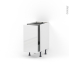 #Meuble de cuisine - Bas coulissant - IRIS Blanc - 1 porte 1 tiroir à l'anglaise - L40 x H70 x P58 cm