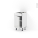 Meuble de cuisine - Bas - IRIS Blanc - 1 porte 1 tiroir  - L40 x H70 x P58 cm