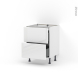 Meuble de cuisine - Casserolier - IRIS Blanc - 2 tiroirs - L60 x H70 x P58 cm
