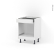 Meuble de cuisine - Bas MO encastrable niche 45 - IRIS Blanc - 1 tiroir haut - L60 x H70 x P58 cm