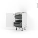Meuble de cuisine - Bas - IRIS Blanc - 2 tiroirs à l'anglaise - L40 x H70 x P58 cm