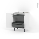 Meuble de cuisine - Bas - IRIS Blanc - 2 portes 2 tiroirs à l'anglaise - L60 x H70 x P58 cm