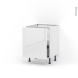Meuble de cuisine - Sous évier - IRIS Blanc - 1 porte coulissante - L60 x H70 x P58 cm