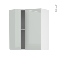 Meuble de cuisine - Haut ouvrant - IVIA Gris - 2 portes - L60 x H70 x P37 cm