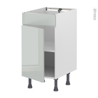 Meuble de cuisine - Bas - Faux tiroir haut - IVIA Gris - 1 porte  - L40 x H70 x P58 cm