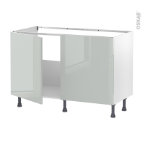 Meuble de cuisine - Sous évier - IVIA Gris - 2 portes - L120 x H70 x P58 cm