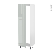 Colonne de cuisine N°2721 - Armoire frigo encastrable - IVIA Gris - 2 portes - L60 x H195 x P58 cm