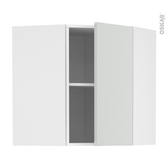 Meuble de cuisine - Angle haut - IVIA Gris - 1 porte N°19 L40 cm - L65 x H70 x P37 cm