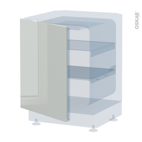 Porte frigo sous plan - Intégrable N°21 - IVIA Gris - L60 x H70 cm