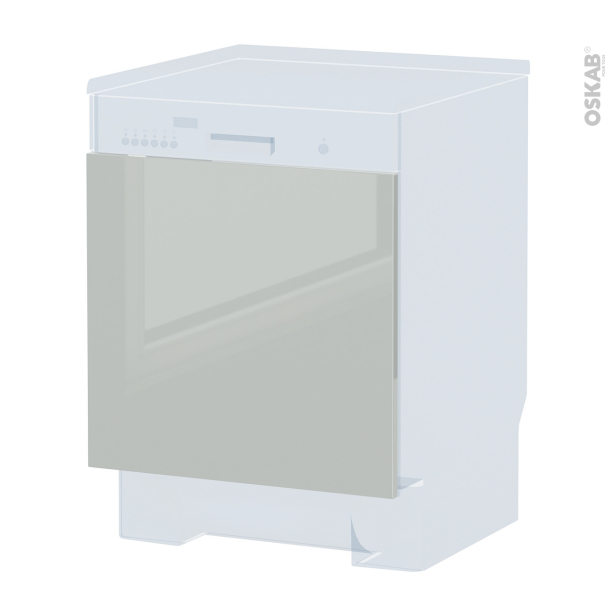 Porte lave vaisselle Intégrable N°16 <br />IVIA Gris, L60 x H57 cm 