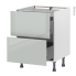 #Meuble de cuisine - Casserolier - IVIA Gris - 2 tiroirs - L60 x H70 x P58 cm