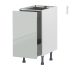 #Meuble de cuisine - Bas coulissant - IVIA Gris - 1 porte 1 tiroir à l'anglaise - L40 x H70 x P58 cm