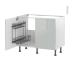 #Meuble de cuisine Sous évier <br />IVIA Gris, 2 portes lessiviel, L100 x H70 x P58 cm 