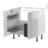#Meuble de cuisine - Sous évier - IVIA Gris - 2 portes lessiviel poubelle ronde - L80 x H70 x P58 cm
