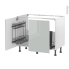 #Meuble de cuisine - Sous évier - IVIA Gris - 2 portes lessiviel-poubelle coulissante  - L100 x H70 x P58 cm