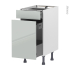 #Meuble de cuisine - Range épice - IVIA Gris - 3 tiroirs - L40 x H70 x P58 cm