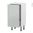 #Meuble de cuisine - Bas coulissant - IVIA Gris - 1 porte 1 tiroir à l'anglaise - L40 x H70 x P37 cm