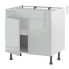 #Meuble de cuisine - Bas - Faux tiroir haut - IVIA Gris - 2 portes - L80 x H70 x P58 cm