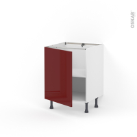 Meuble de cuisine - Bas - IVIA Rouge - 1 porte - L60 x H70 x P58 cm