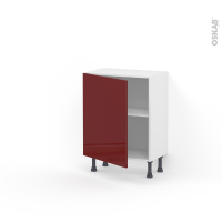 Meuble de cuisine - Bas - IVIA Rouge - 1 porte - L60 x H70 x P37 cm