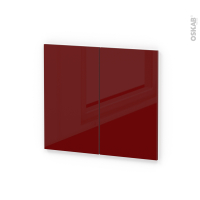 Finition cuisine - Habillage arrière îlot N°97 - IVIA Rouge  - Avec sachet de fixation - L80 x H70 x Ep 1,6 cm