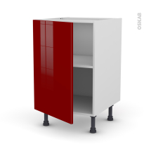 Meuble de cuisine - Sous évier - IVIA Rouge - 1 porte - L50 x H70 x P58 cm