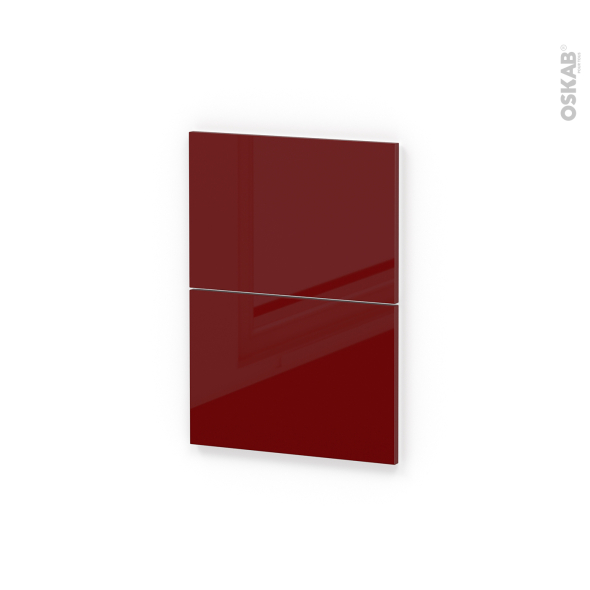 Façades de cuisine - 2 tiroirs N°52 - IVIA Rouge - L40 x H70 cm