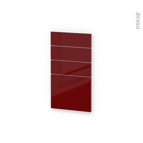 Façades de cuisine - 4 tiroirs N°53 - IVIA Rouge - L40 x H70 cm