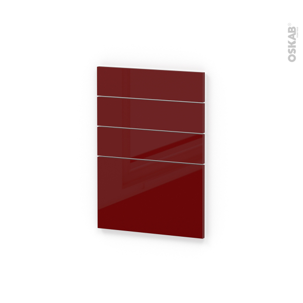 Façades de cuisine - 4 tiroirs N°55 - IVIA Rouge - L50 x H70 cm