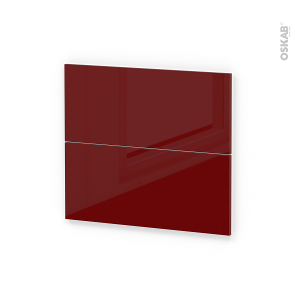 Façades de cuisine - 2 tiroirs N°60 - IVIA Rouge - L80 x H70 cm